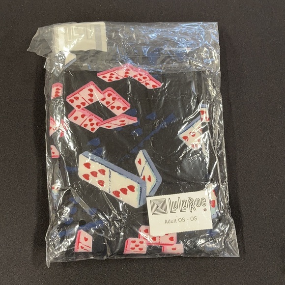 LuLaRoe OS One Size New Valentines Day Domino Heart Leggings NWT - Picture 7 of 7